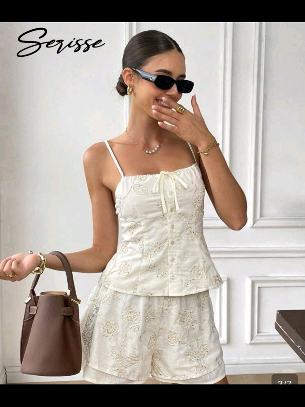 Ivory Embroidered Button-Up Top - Picture 4 of 7